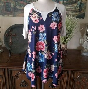 Floral shark bite top.